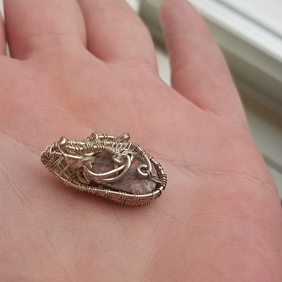 Silver Wrapped boulder opal pendant - Picture 5 of 8